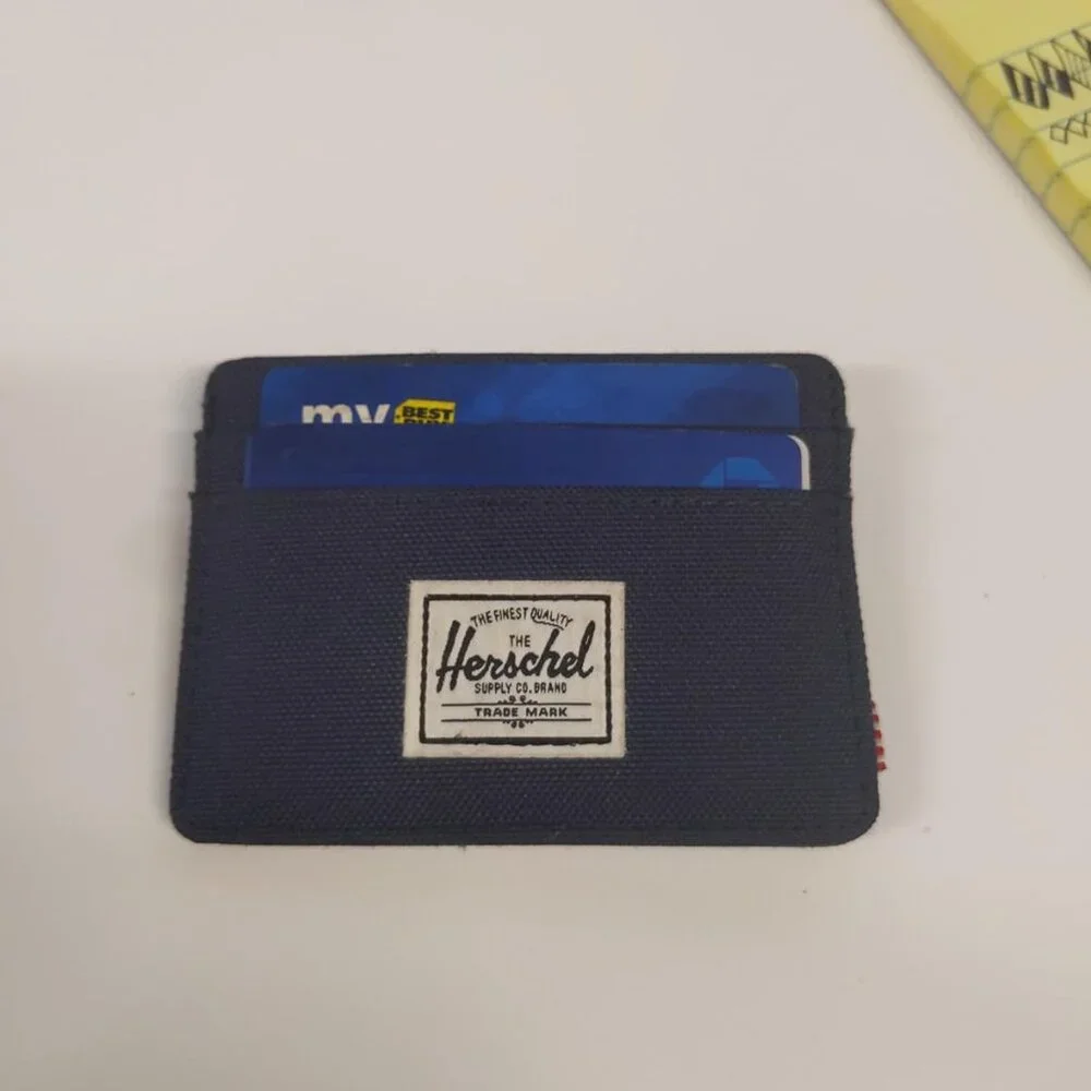 Herschel Men's Charlie Rfid Card Case Wallet, Navy, One Size US